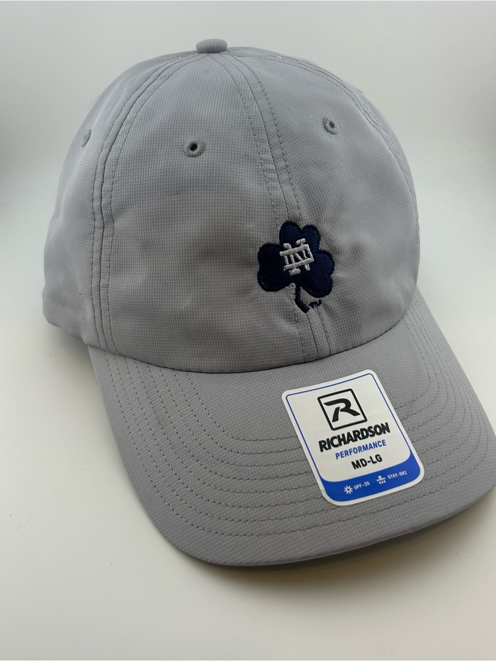Richardson Performance Notre Dame Fighting Irish Shamrock Gray Hat Cap MD-LG